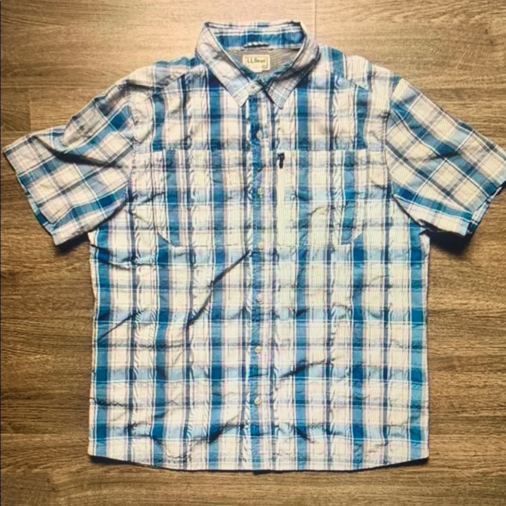 L.L. Bean Men's Blue Plaid Shirt